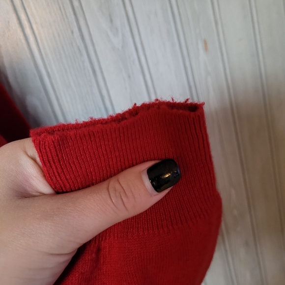 Collections Internationale Womens Red Lambswool Crew Neck Sweater - Picture 6 of 7